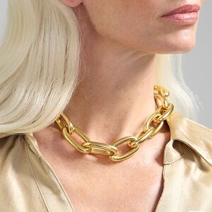 J Crew Metallic Chainlink Necklace New With Tags